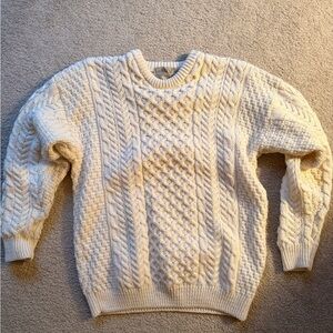 Cream Aran Cable Knit Sweater